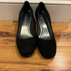 Stuart Weizmann black suede heels